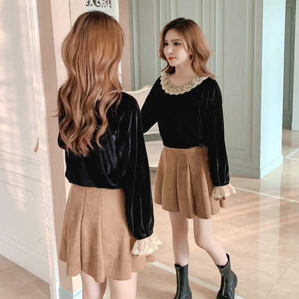 Új modell modern női bársony blúz három színben