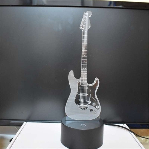 3D lámpa gitár alakú, változó színekkel
