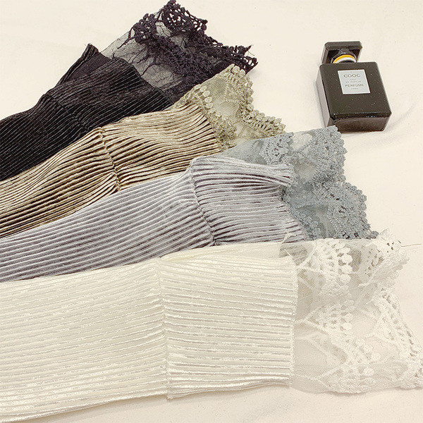 Modern női bársony blúz, ujján csipkével több színben