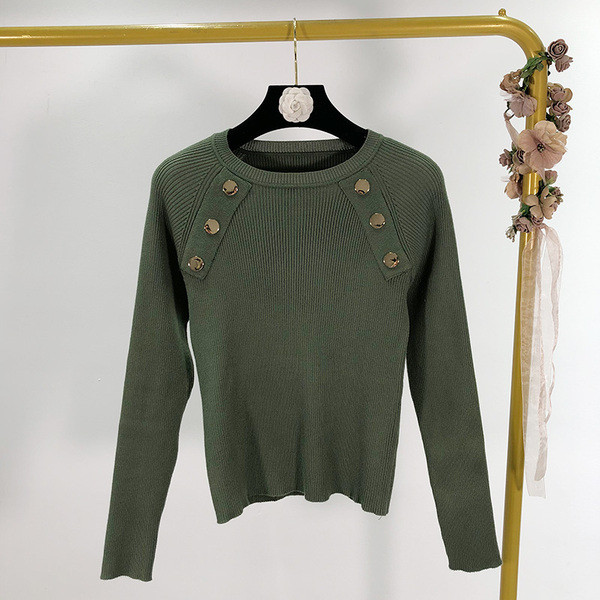 Bluză scurtă de damă cu nasturi în negru și verde