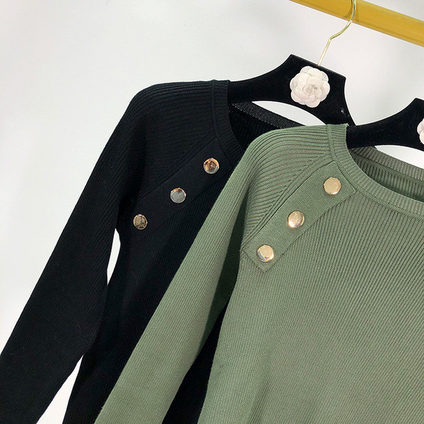 Bluză scurtă de damă cu nasturi în negru și verde