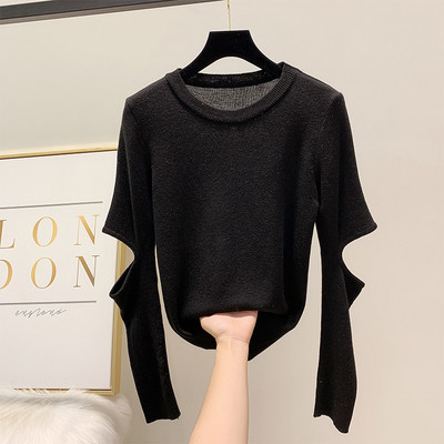 Női pulóver kivágásokkal több színben