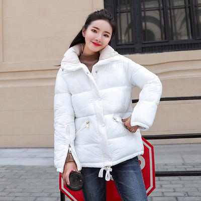 Jachetă scurtă de iarnă casual de damă, cu guler înalt, în șase culori