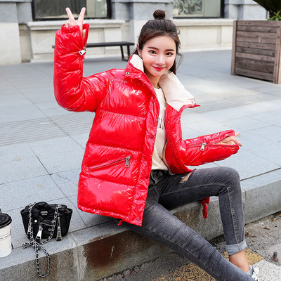 Jachetă scurtă de iarnă casual de damă, cu guler înalt, în șase culori