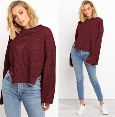 Modern női aszimmetrikus hosszú ujjú pulóver több színben