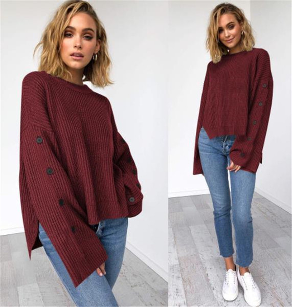 Modern női aszimmetrikus hosszú ujjú pulóver több színben