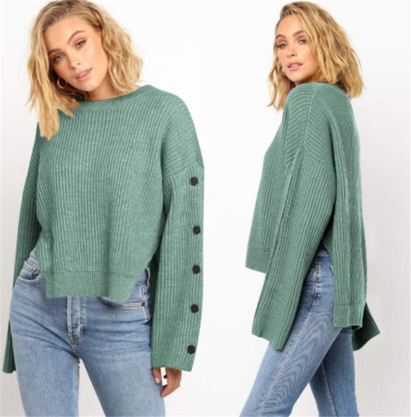 Modern női aszimmetrikus hosszú ujjú pulóver több színben