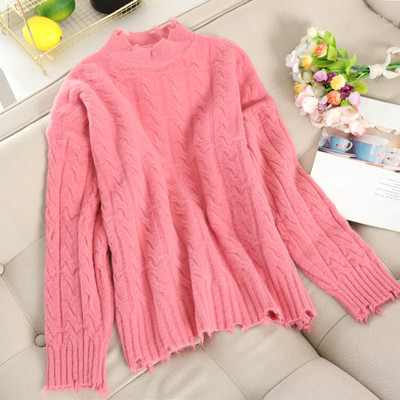 Μοντέρνο γυναικείο πουλόβερ με χαμηλό γιακά σε διάφορα χρώματα