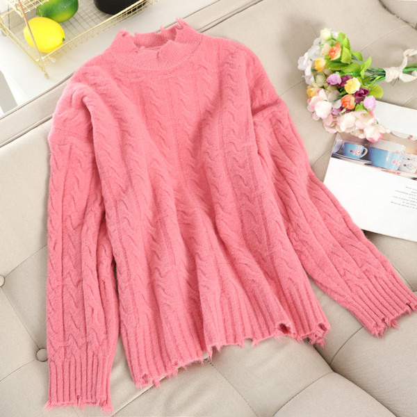 Μοντέρνο γυναικείο πουλόβερ με χαμηλό γιακά σε διάφορα χρώματα