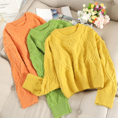 Γυναικείο πουλόβερ με στρογγυλη λαιμόκοψη σε διάφορα χρώματα