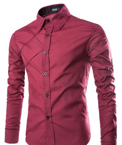 Κομψό ανδρικό πουκάμισο με κλασικό γιακά σε διάφορα χρώματα