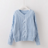 Pulover de dama modern cu decolteu spitz - in mai multe culori