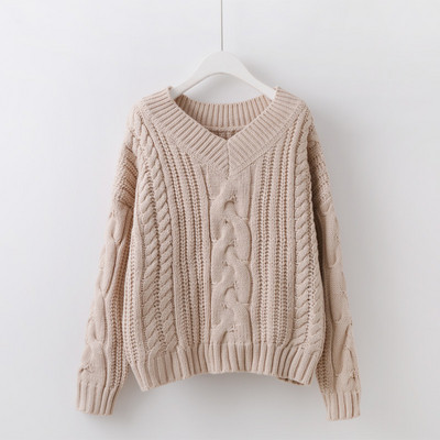 Pulover de dama modern cu decolteu spitz - in mai multe culori