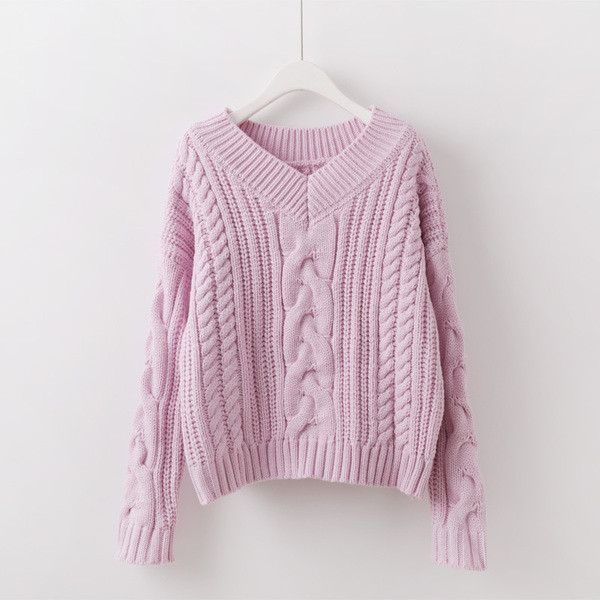 Pulover de dama modern cu decolteu spitz - in mai multe culori