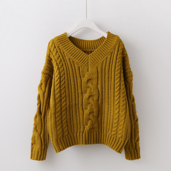 Pulover de dama modern cu decolteu spitz - in mai multe culori