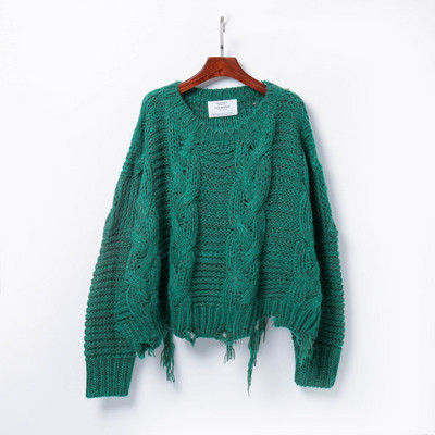 Μοντέρνο γυναικείο πουλόβερ  με λαιμόκοψη O - πολλά χρώματα