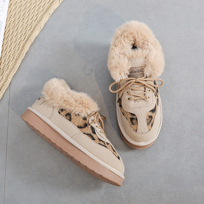 Μοντέρνα γυναικεία παπούτσια με απαλή επένδυση και ζωικό τύπωμα