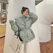 Hosszú téli kabát három színben övvel