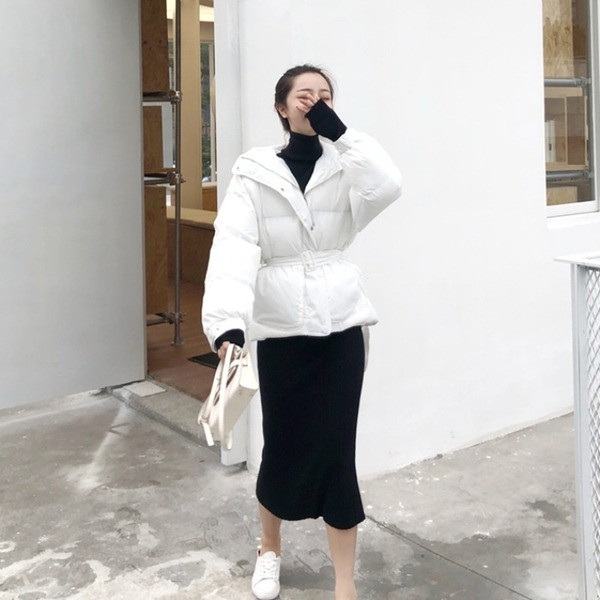 Hosszú téli kabát három színben övvel