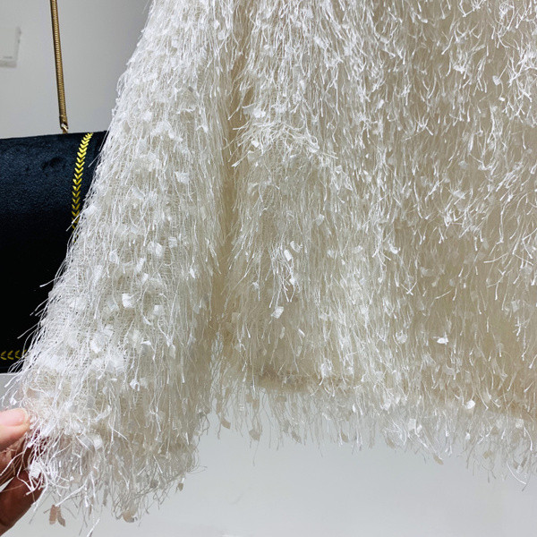 Νέο μοντέλο γυναικείο πουλόβερ  με λαιμόκοψη O σε ροζ και λευκό χρώμα