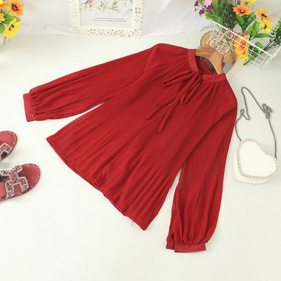 Cămașă modernă de damă cu șireturi și mâneci lungi în diferite culori