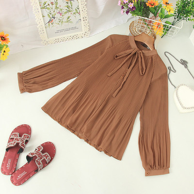 Cămașă modernă de damă cu șireturi și mâneci lungi în diferite culori