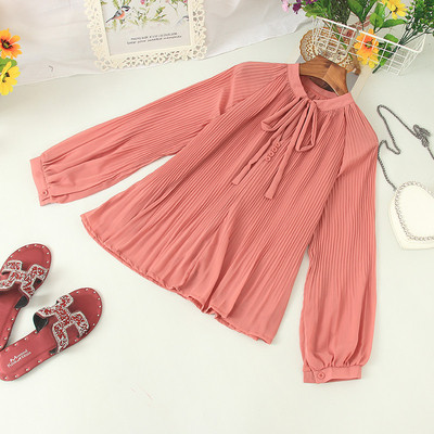 Cămașă modernă de damă cu șireturi și mâneci lungi în diferite culori