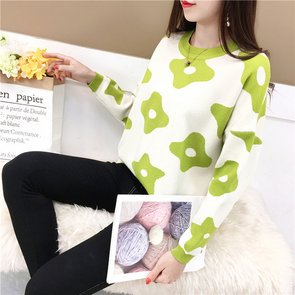 Νέο μοντέλο μοντέρνο γυναικείο πουλόβερ σε πορτοκαλί, κίτρινο, πράσινο και μπλε χρώμα