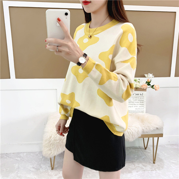 Νέο μοντέλο μοντέρνο γυναικείο πουλόβερ σε πορτοκαλί, κίτρινο, πράσινο και μπλε χρώμα