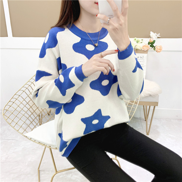 Νέο μοντέλο μοντέρνο γυναικείο πουλόβερ σε πορτοκαλί, κίτρινο, πράσινο και μπλε χρώμα