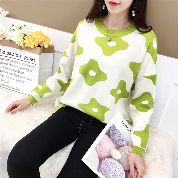 Νέο μοντέλο μοντέρνο γυναικείο πουλόβερ σε πορτοκαλί, κίτρινο, πράσινο και μπλε χρώμα