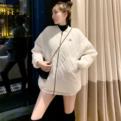 Geaca scurta de dama primavara-toamna alb cu fermoar