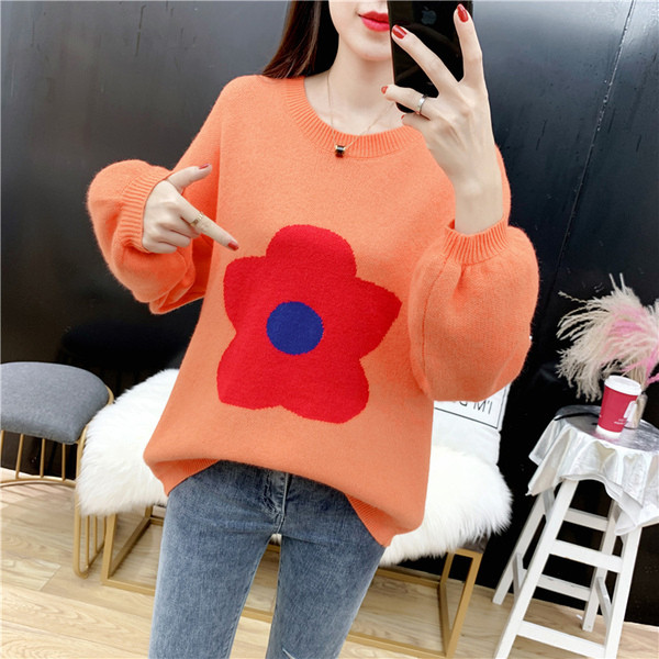 Pulover de dama modern cu maneci lungi si decolteu O mai multe culori