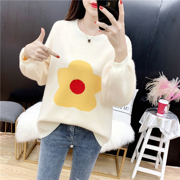 Pulover de dama modern cu maneci lungi si decolteu O mai multe culori