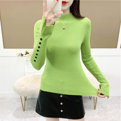 Νέο μοντέλο γυναικείο πουλόβερ  με χαμηλό κολάρο και κουμπιά