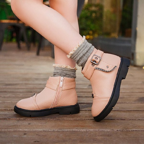 Cizme moderne pentru copii pentru fete cu cataramă în trei culori