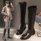 Μοντέρνες γυναικείες έκο δερμάτινες μπότες μυτερό μοντέλο σε μαύρο χρώμα