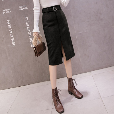 Fusta de dama casual model nou cu curea de culoare maro si negru