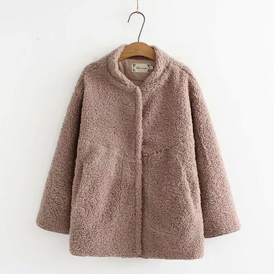 Palton scurt de dama modern cu buzunare si decolteu O in trei culori