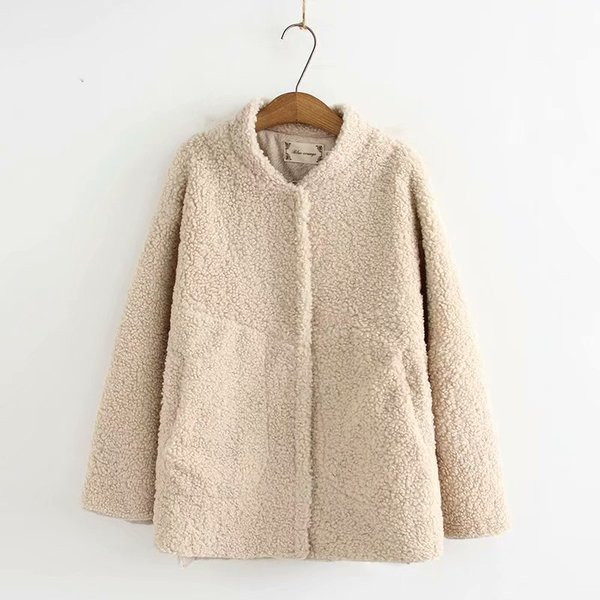 Palton scurt de dama modern cu buzunare si decolteu O in trei culori