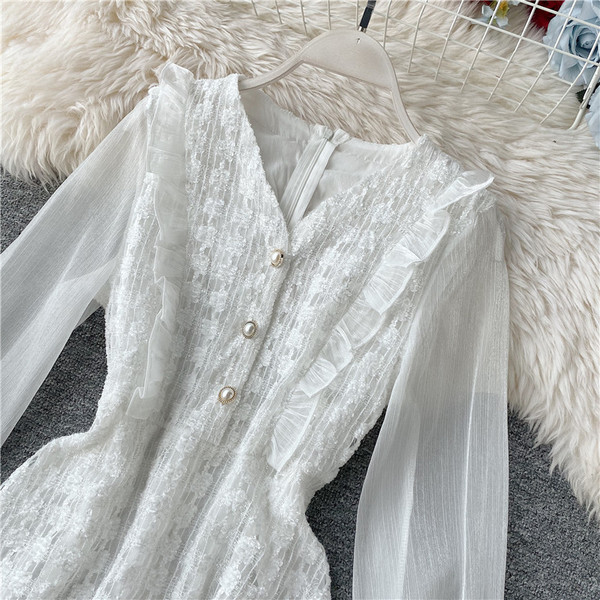 Stílusos női ruha gyöngyökkel, négy színben