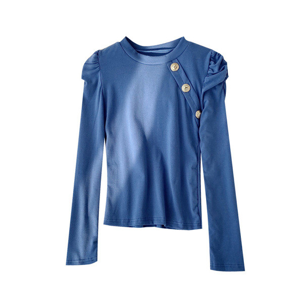 Καθημερινή γυναικεία μπλούζα με κουμπιά και οβάλ ντεκολτέ σε διάφορα χρώματα