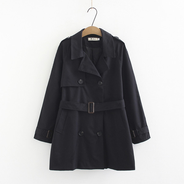 Модерно дамско дълго палто с копчета и джобове в бежов и черен цвят 