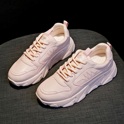 Μοντέρνα γυναικεία αθλητικά  παπούτσια με ψηλή πλατφόρμα σε τρία χρώματα