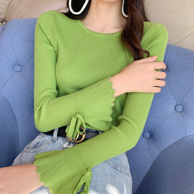 Μοντέρνο πουλόβερ γυναικείο μανίκι λωτού σε διάφορα χρώματα