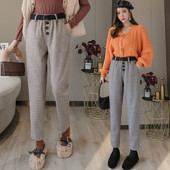 Нов модел кариран дамски панталон с колан в три цвята 