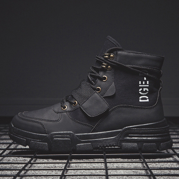 Νέο μοντέλο χειμερινές ανδρικές μπότες με κορδόνια και  λουράκια βελκρόσε τρία χρώματα