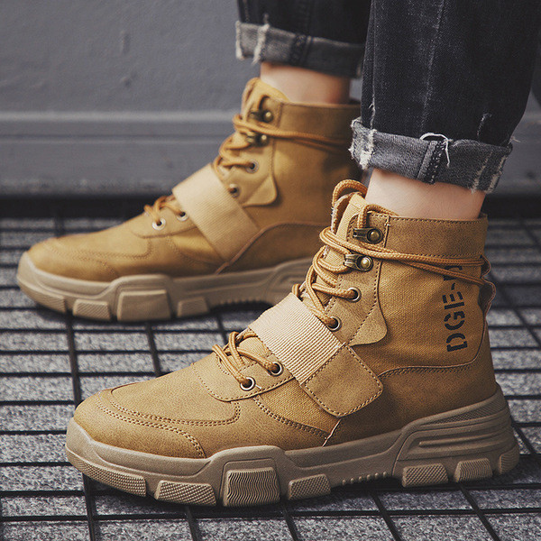 Νέο μοντέλο χειμερινές ανδρικές μπότες με κορδόνια και  λουράκια βελκρόσε τρία χρώματα