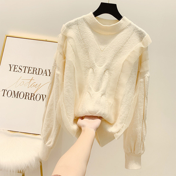 Pulover de dama modern cu element din tul in mai multe culori