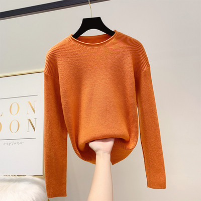 Μοντέρνο γυναικείο πουλόβερ με στρογγυλη λαιμόκοψη σε τέσσερα χρώματα